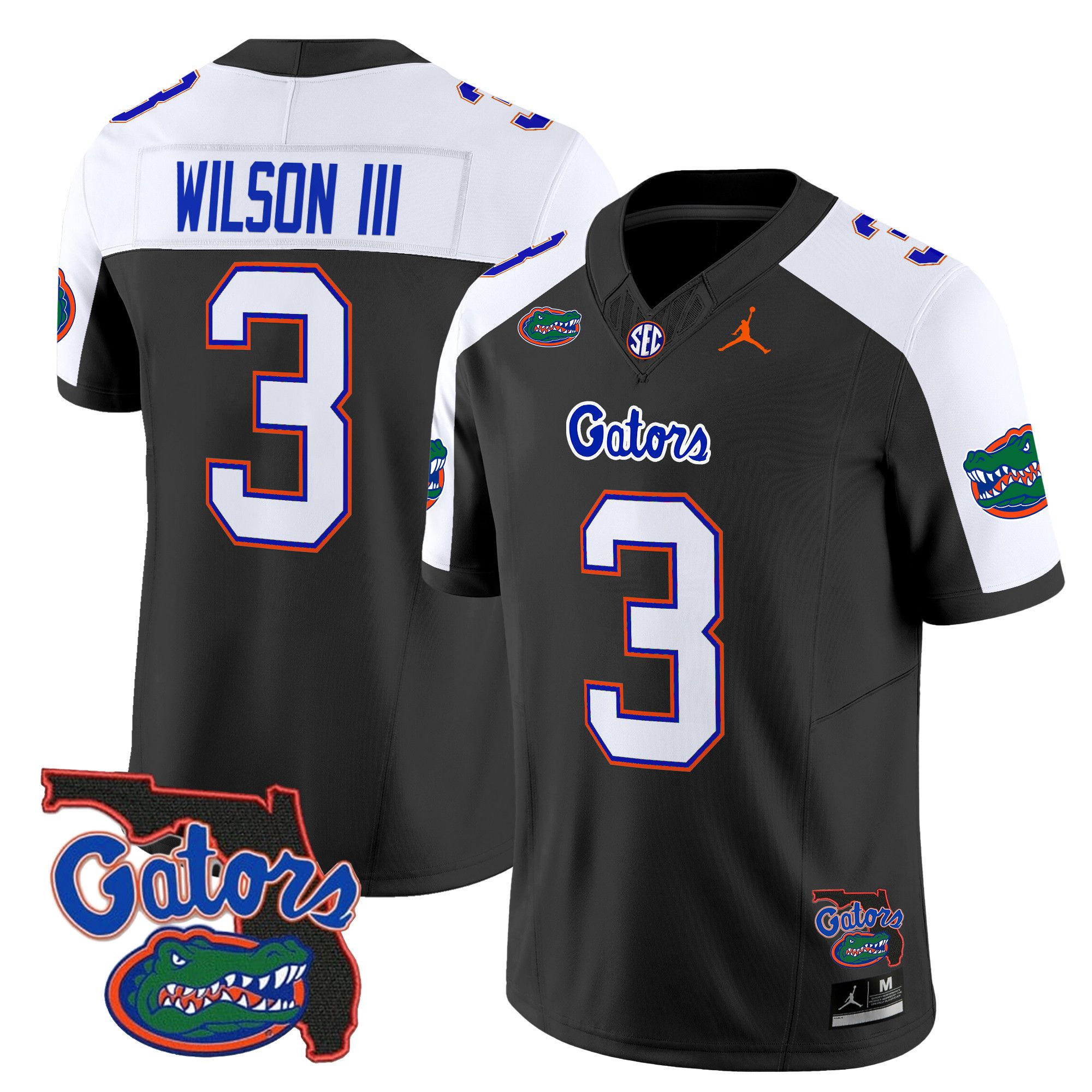 Men Florida Gators 3 Wilson iii Black 2024 Florida Patch Vapor Limited NCAA Jersey